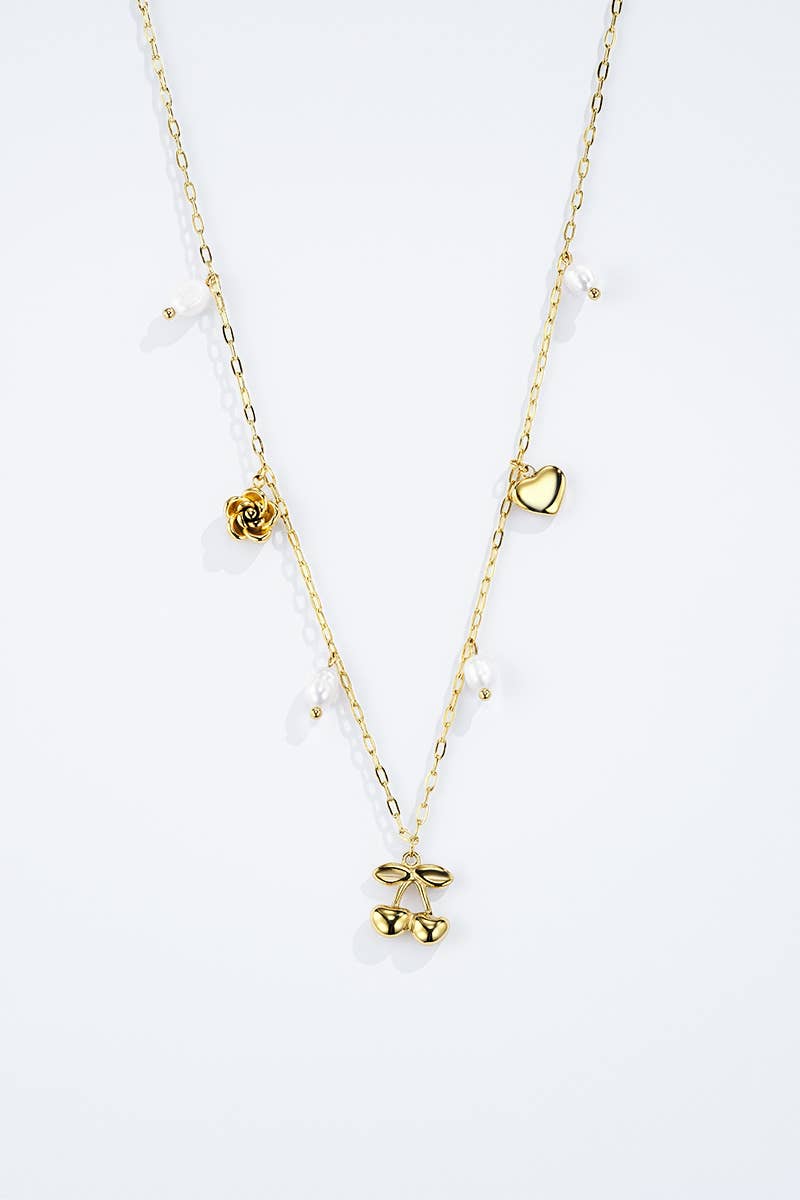 Cherry Kiss necklace - Gold