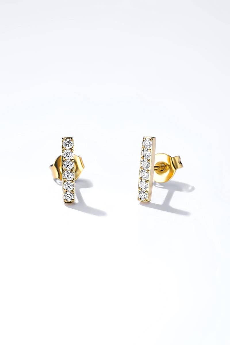 Line earrings - Yellow Gold