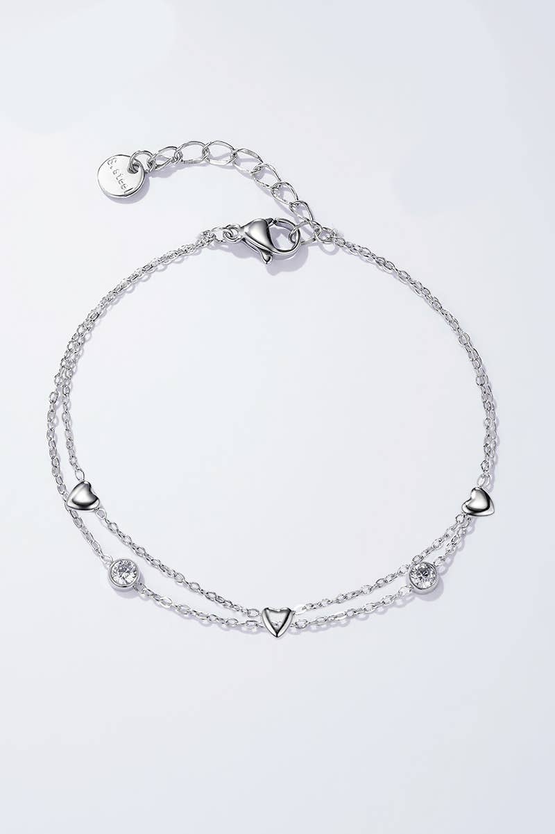 Hearted bracelet - Silver
