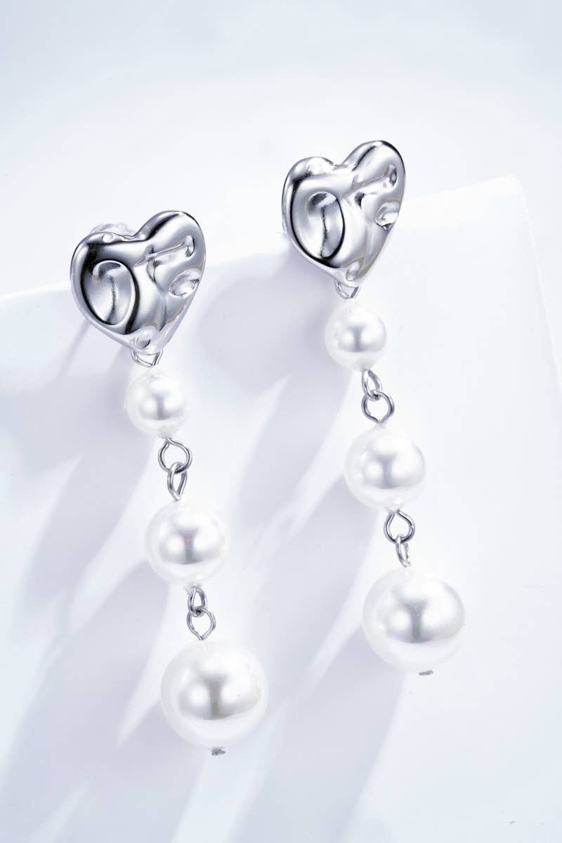 Cascade of Love earrings - Silver