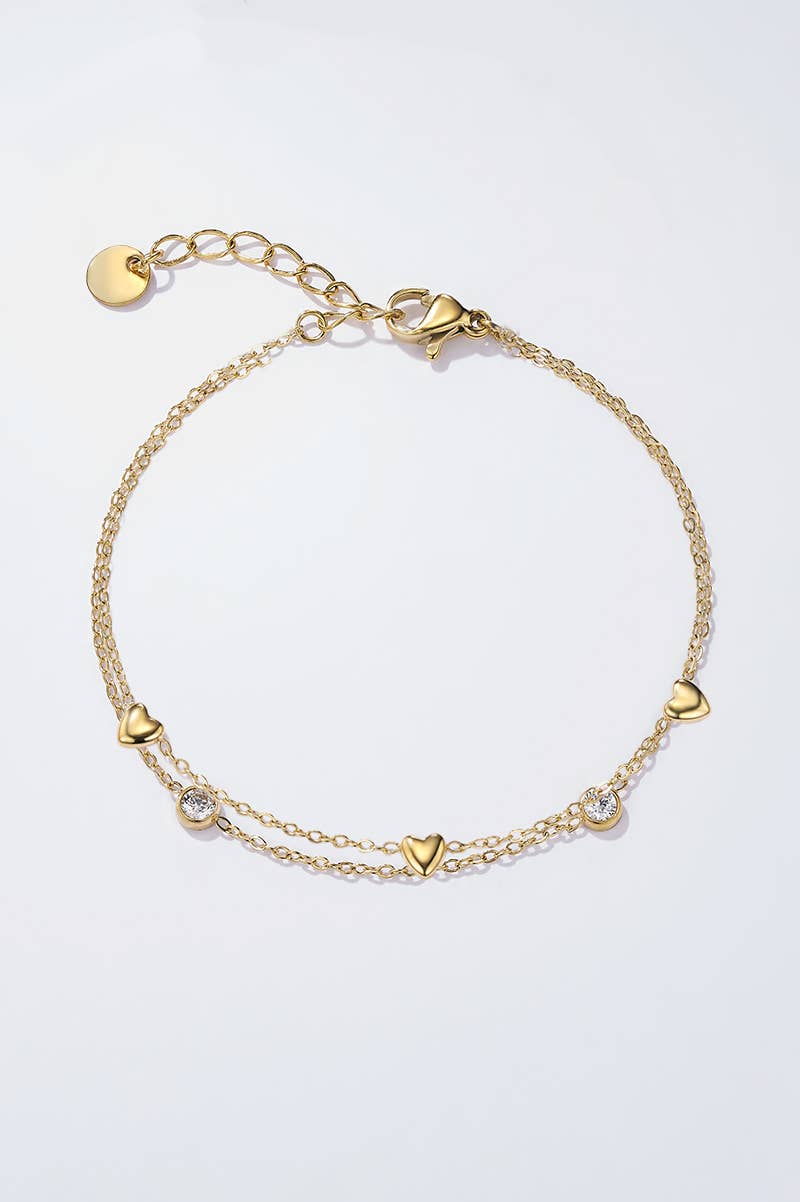Hearted bracelet - Yellow Gold