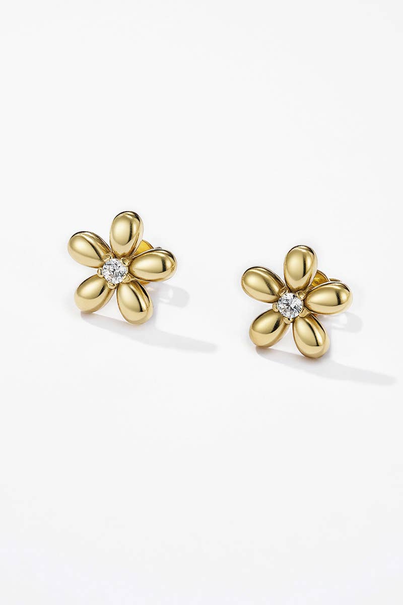 Flower earrings - Yellow Gold