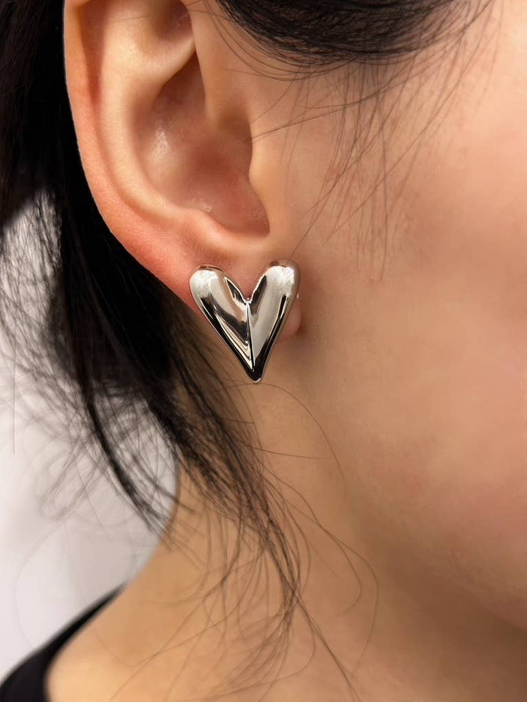 Silver Heart Stainless Steel earrings