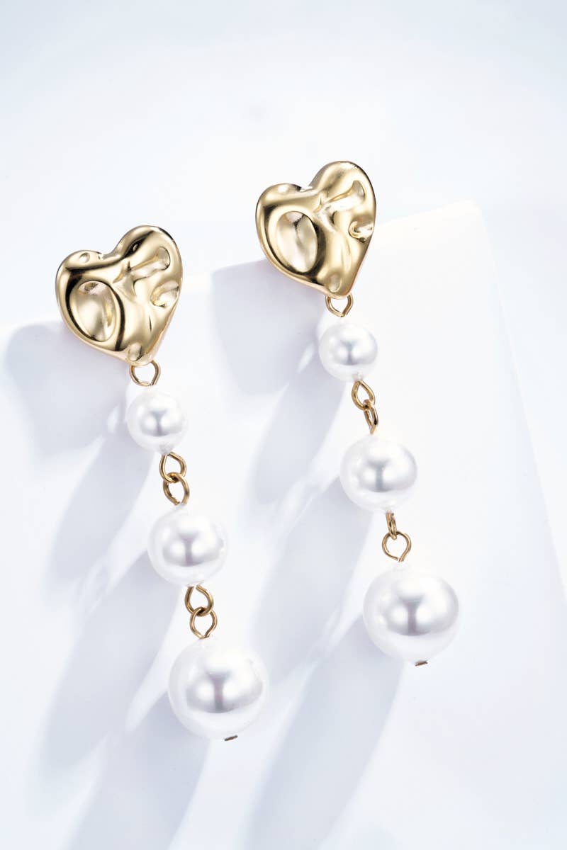 Cascade of Love earrings - Yellow Gold